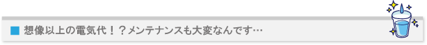 想像以上の電気代!?メンテナンスも大変なんです…